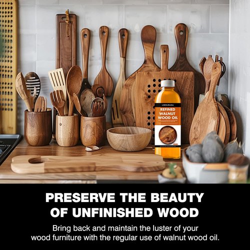 High-Performance Walnut Wood Oil Bowl Conditioner - Walnut Oil for Wood - Cleans, Shines, and Protects - Fine Wooden Bowl and Cutting Board Oil - Maintains Neglected Wood - 8 oz