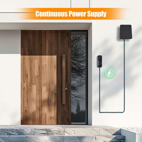 Solar Charger and Mount for Blink Video Doorbell&Blink Outdoor 4(4th)(Not Included),4W Solar Panel Waterproof with 13ft Charging Cable and No-Drill Doorbell Mounting Bracket for Blink Doorbell Camera