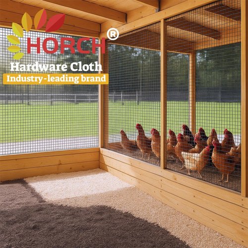 HORCH Black Hardware Cloth 1/2 inch 48x100 19-Gauge, Vinyl Coated Wire Mesh Roll, Chicken Wire Mesh, Tree Guard, Gopher Wire, Rodent Mesh, Chicken Wire Fencing, Garden Fence