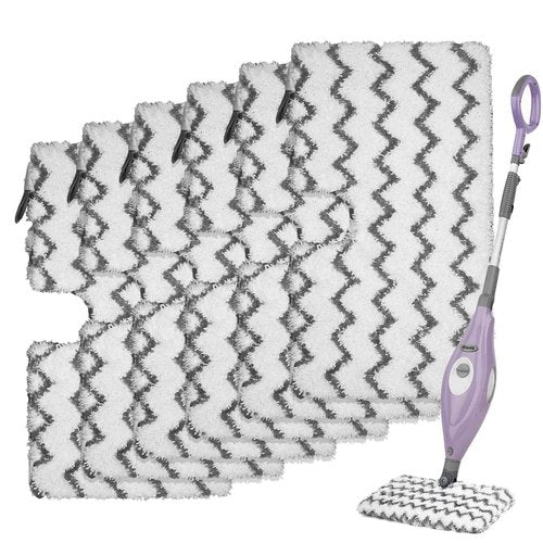 imeccalive 6 Pack S3501 S3601 Steam Mop Replacement Pads for Shark S3501 S3601 S3550 S3801 S3901 S3601D S3801CO S3901D S3455K S2902 SE450 Steam and Scrub Pocket Mop Steamer Pads Washable
