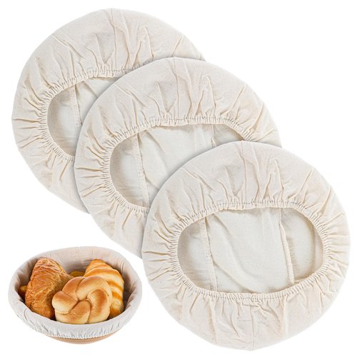 3 Pcs Sourdough Bowl Cover, Reusable Cloth Bowl Covers for Bread Proofing, Fabric Round Banneton Cover Fits 8”-11.5” Diameter Fermentation Jar Mouth Bread Rising Baking Supplies 11X3 Inch