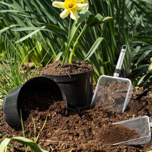 4 Pcs Soil Sifter for Gardening Garden Sieve Sand Sifter Shovel with Handle Garden Sieve Compost Sifters Screen for Dirt Rock (2/2.8/3.8/5 Mm Mesh)