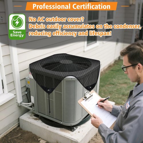 32'' X 32'' Central Air Conditioner Covers for Outside Units,Top Universal AC Unit Mesh Covers Outdoor,Breathable AC Condenser Cover for All Seasons