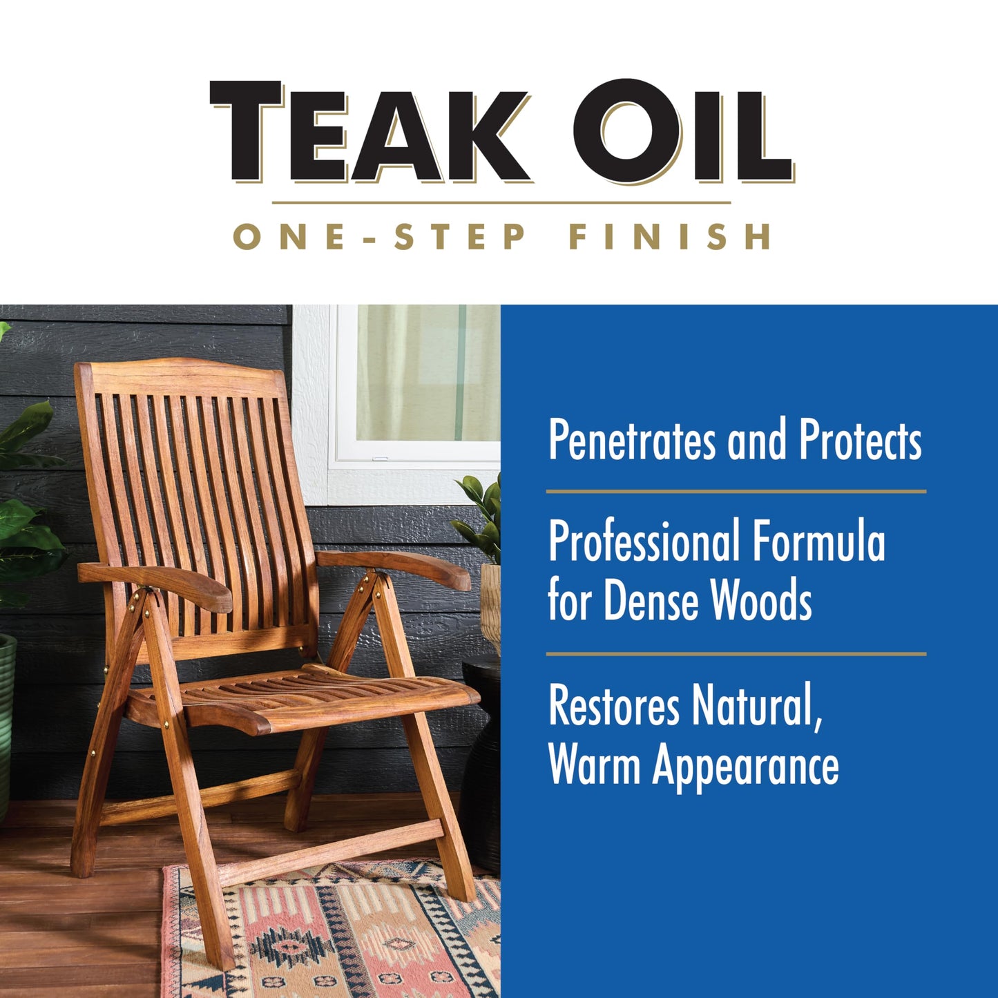 Watco Teak Oil Wood Finish, Quart, Clear