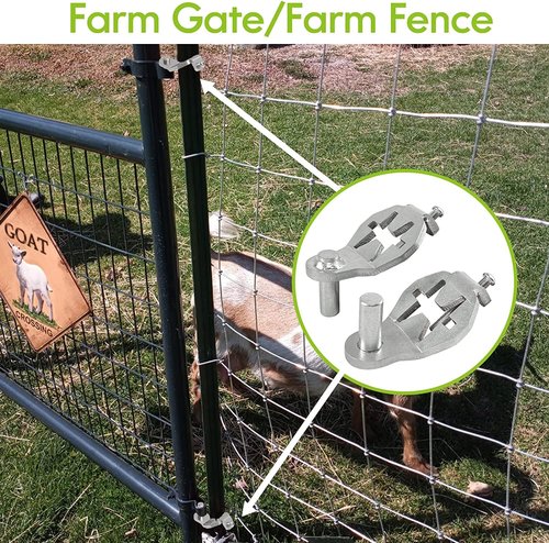 T-Post Gate Hinge Pins - Heavy Duty Gate Hanger, Hang a gate from a Metal T Post, Steel Gate Hinges Target Hanger for Farm Gate, Garden & Backyard Gate, Easy to Install. (Patent)