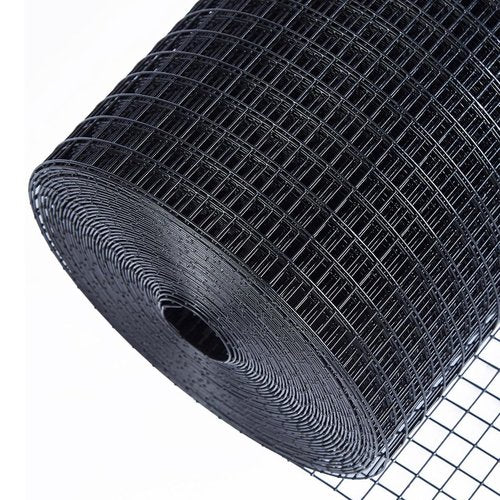 HORCH Black Hardware Cloth 1/2 inch 48x100 19-Gauge, Vinyl Coated Wire Mesh Roll, Chicken Wire Mesh, Tree Guard, Gopher Wire, Rodent Mesh, Chicken Wire Fencing, Garden Fence
