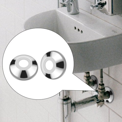 12 Pack Escutcheon Plate 1/2 Inch, Chrome Plated Stainless Steel Flange Cover for 1/2" Copper, PEX, CPVC Pipe Wall, Pipe Cover