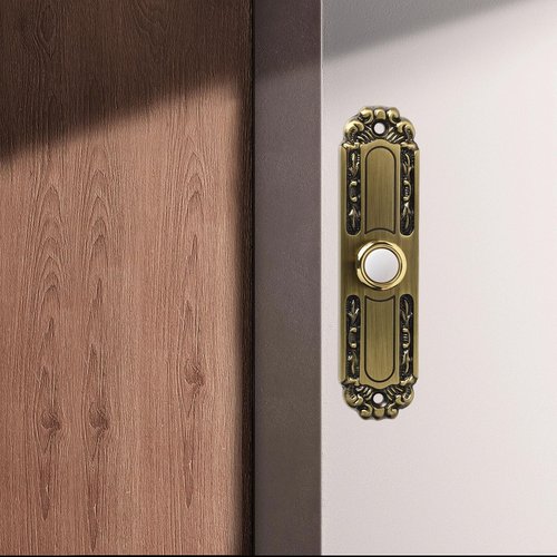 5 Inch Heavy Duty Doorbell Button with Waterproof Design and Antique Bronze Light for All Weather