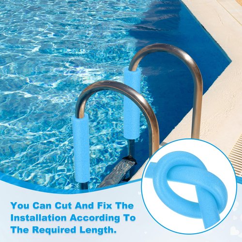 PATIKIL 4 Pcs Pipe Insulation Foam Tube, Pool Noodles Foam Tubing Covers 3/8" (10mm) ID x 3.3FT x 13/16" OD for Swimming Pool Handle Heat Preservation Protective Sleeve, Blue