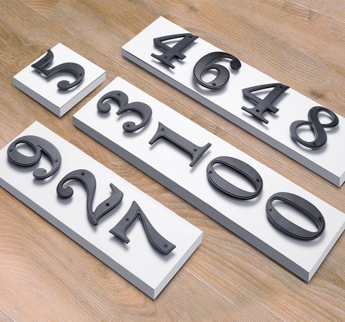 House Numbers 1, Emotionlite House Address Numbers, Black Large Modern House Numbers for Outside, Metal Mailbox Number, 5" Zinc Alloy Style
