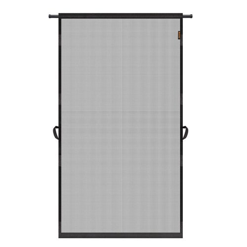 MAGZO Hanging Screen Door, Fits Door Size 36" x 80" (Curtain Size 38'' x 81''), Upgraded Fiberglass Mesh Net with Tension Rod&Hook&Loop (One Piece Can be Installed in 2 Ways), Weighted Bottom, Grey