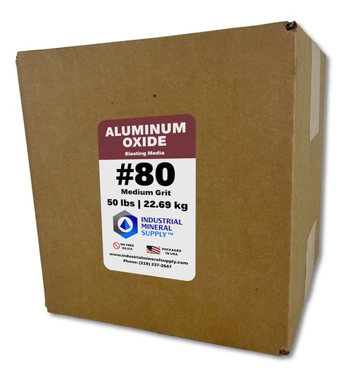 Aluminum Oxide - 50 lbs. or 22. 69 kg. - Sand Blasting Abrasive Media for Sandblasters, Sandblast Guns and Blast Cabinets (#80 Grit - Medium)