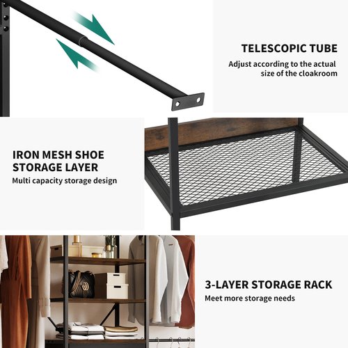 YITAHOME Modular Closet System with Drawers & Clothing Rack - Adjustable Wardrobe Organizer, Durable Steel Frame, Space-Efficient Design for Bedroom, Closet, or Laundry Room, Quick Assembly