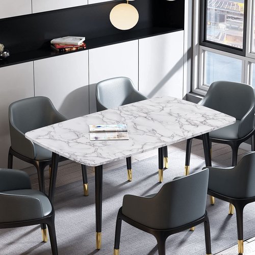 Caltero Marble Contact Paper 15.7" x 118" White Grey Wallpaper Peel and Stick Glossy Marble Self Adhesive Contact Paper for Countertop Kitchen Cabinets Bathroom