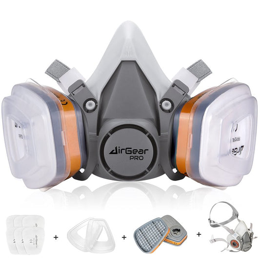 AirGearPro M-500 Reusable Respirator Mask with Filters | Ideal for Painting, Woodworking, Construction, Sanding, Spraying