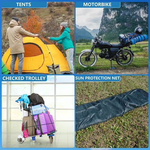 Bungee Cords with Hooks 8 Pack Bungee Cord Includes 12 inches, 18 inches, 24 inches, 36 inches for Bundling Items, Fixing Tarps, Tents, and Carrying Luggage
