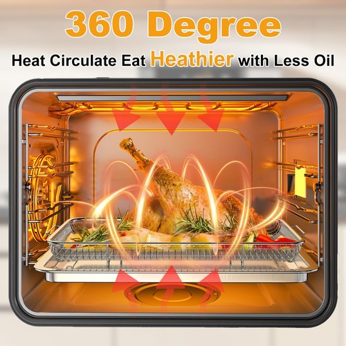2-Pair Set Air Fryer Basket for Oven 15.7"x11.8", Large Air Fryer Basket and Tray Stainless Steel Oven Air Fryer Pan Rack for Cooking Baking and Broiling