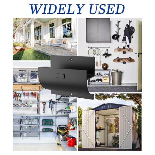 HhdvdyWgd Heavy Duty Ladder Hooks for Garage Wall 4 Pack Black Utility Hooks, Wall Mount Ladder Rack & Tool Hanger for Shed Organization, Garage Accessories & Outdoor Storage (4)