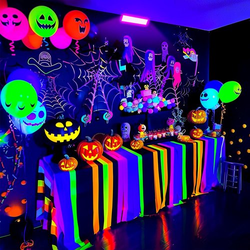 SHGPODA 100W LED Black Light Bar, IP66 Waterproof Blacklight with 6ft Cord+Plug+Switch, Black Lights for Neon Glow Party, Fluorescent Poster, Body Paint, Birthday, Bedroom, Halloween, Christmas