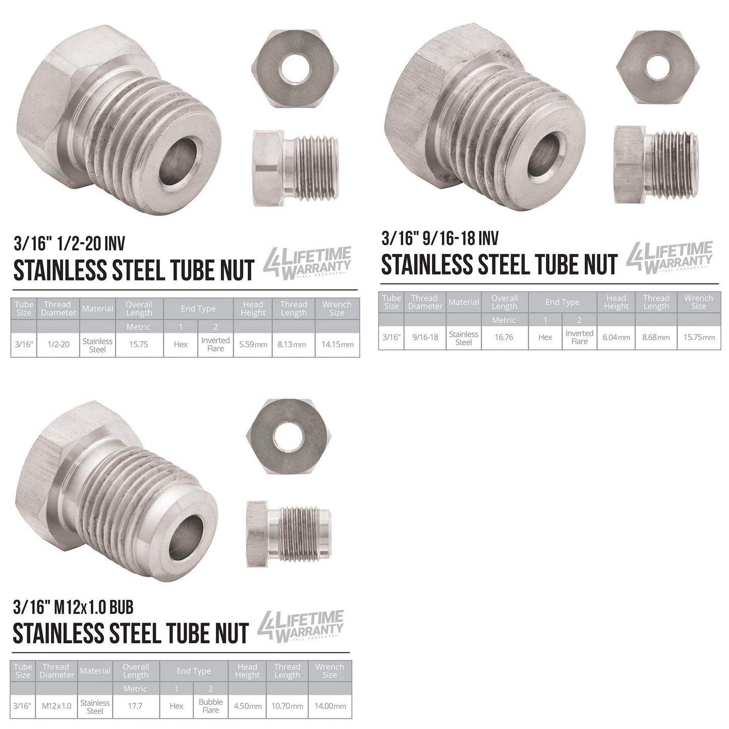 4LifetimeLines – 3/16" x 25' Stainless Steel Brake Line Kit | 316L Marine-Grade Tubing with 16 SAE Fittings | Corrosion & Rust Resistant | 15,310 PSI | Universal Fit for Cars & Trucks
