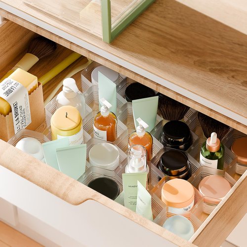 Kocuos Honeycomb Separator Adjustable Drawer Organizer Divider for Underwear Belt-Scarf Socks Organizer (White(1pc))