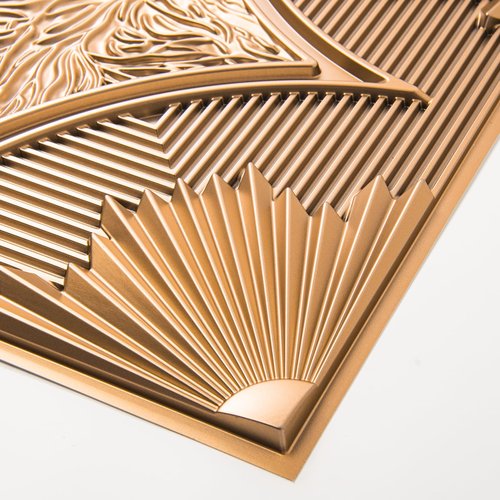 Art3d Drop Ceiling Tiles 24x24 in Bronze (12-Pack, 48 Sq.ft), 3D Wainscoting Panels Glue Up 2x2