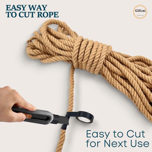 Natural Hemp Rope (1 in X 50 Ft) Twisted Manila Rope Thick Jute Rope for Crafts, Porch Swing Rope, Hemp Rope for Decor, Railing, Docks, Landscaping