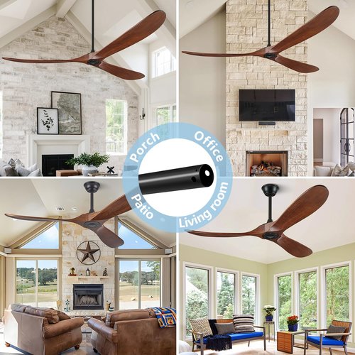 BOOSANT 48 INCH Ceiling Fan Downrod With Extended Wires,1 inch Outside Diameter, Extension Rod Only Ceiling Fans Compatible, Not Threaded(Black)