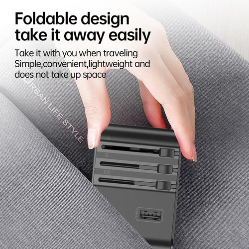 JELLICO Universal Travel Adapter, International Travel Plug Adapter with 3 USB-C (45W) ＆ 2 USB-A Ports, All in One Portable Adaptor, for USA, UK, EU, AU ＆ 200+ Countries (Black)