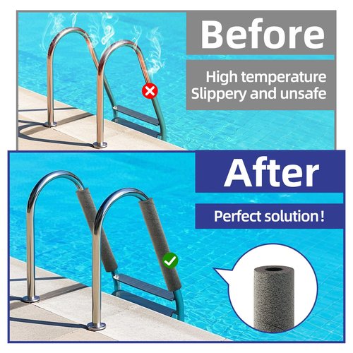 4 Pack Pipe Insulation Foam Tube,15.7” Black Snake Wrap for Hot and Cold Pipes,Pool Noodles Foam for Outdoor Indoor Swimming Pool Handle,Spigot,Sprinkler,Heater Pipes