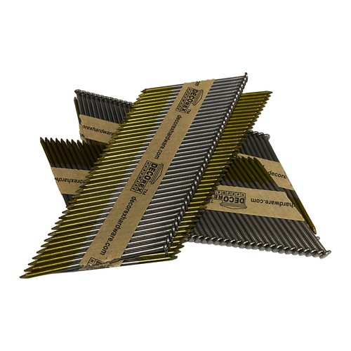 3" x .120 Smooth Shank Framing Nails, Paper Strip Collated, Clipped Head, Bright Coated Finish (30-34 Degree) - 2500pcs Box (DHSNSB-3.120)