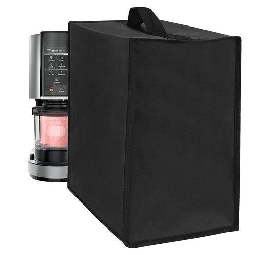 Linkidea Ice Cream Mixer Dust Cover, Portable Blender Shield with Hand Strap, Durable Mixer Protector with Compartment, Compatible with Ninja CREAMi Deluxe NC501, NC299AMZ, NC301 (Black)
