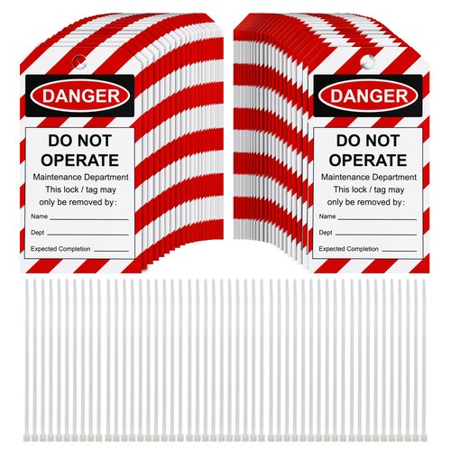 50PCS Lockout Tagout Tags Do Not Operate Lables with 50 Zip Ties OSHA ...