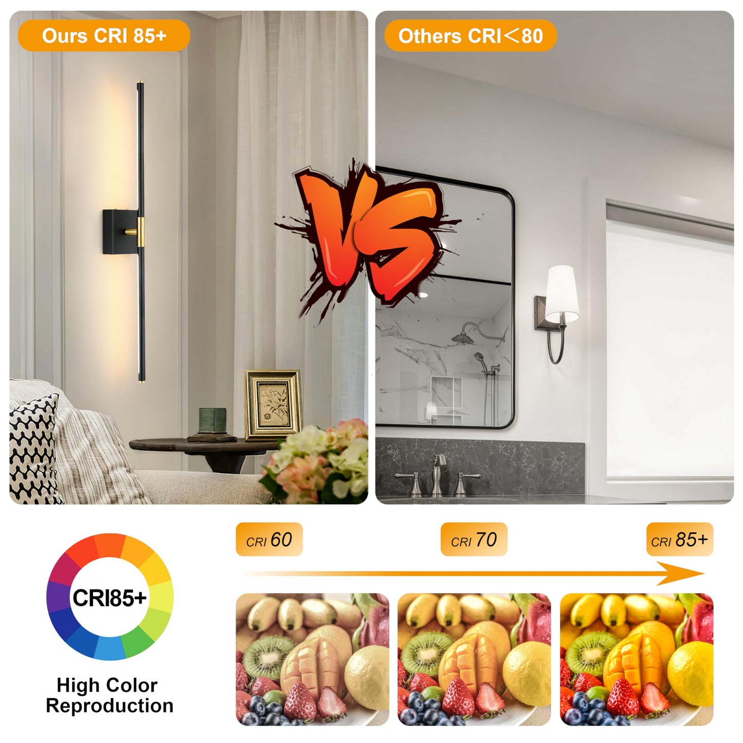 Morauroral Battery Operated Wall Sconces Set of 2, Dimmable Battery Wall Sconce with Remote Control, Black Gold LED Rechargeable Sconces, 24 Inch Modern Wireless Wall Lights for Bedroom, Living Room