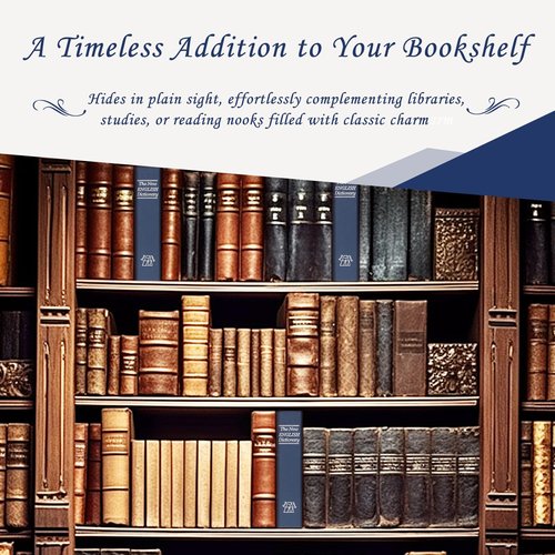 Tahoe trails Book Safe with Key Lock, Portable Metal Safe Box, Dictionary Diversion Book Safe,Secret Book Hidden Safe,9.5" x 6.1" x 2 .2" Navy Blue