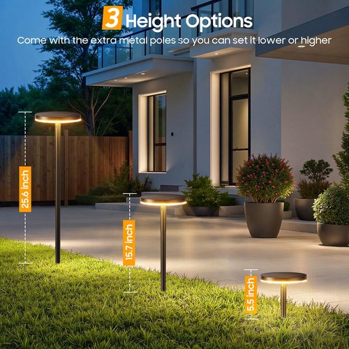 ELECLINK 4 Pack Solar Pathway Lights Outdoor-4X Larger Solar Panel, Super Bright 75 Lumens Outdoor Lights Waterproof, 2 Modes with Adjustable Head-Auto On/Off Garden Light for Yard Patio Path Walkway
