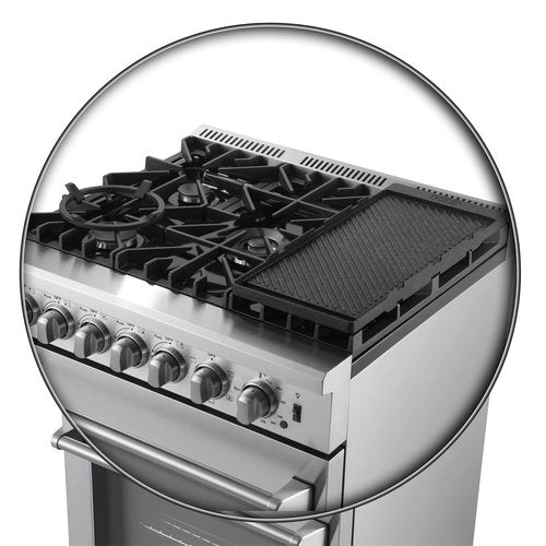 FORNO Lazio Dual Fuel 30″ Inch. Gas Range Electric Oven Freestanding 5 Sealed Burners 69,500 BTU Stove-Top Output, Electric Oven Includes Air Fryer and Griddle