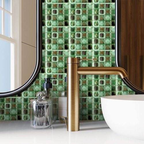 10 Sheets Peel and Stick Wall Tile Self Adhesive Subway Wall Tiles Self Adhesive Tile 4"x4" for Kitchen Backplash, Bathroom Vanities, Fireplace Decor, Laundry Table