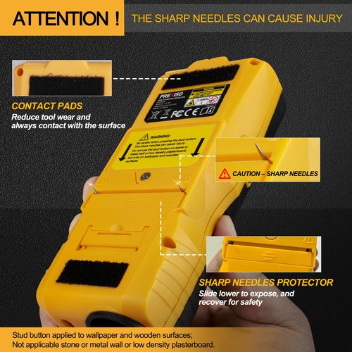 PREXISO 5-in-1 Stud Finder with Laser Level Marking & Ultrasound Distance Measure - Wall Scanner Beam Finders for Dry Interior Walls, Metal Studs - Area, Volume, Addition | Wood, AC Wire Detector
