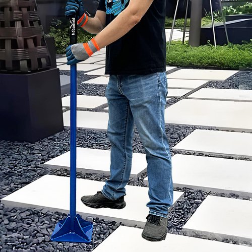 Moosefield Fully Welded Steel Tamper 8"x8" with 45 inch Handle Garden Landscaping Rammer for Earth, Soil, Asphalt, Gravel and Dirt Compaction Levelling Paver Tool
