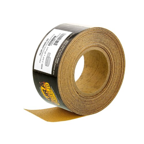 Dura-Gold Premium Gold 80 Grit PSA Longboard Sandpaper, 20 Yard Roll, 2-3/4" Wide, Self Adhesive Stickyback, Woodworking & Automotive Sandpaper Roll, Air File Sand Paper, Auto Sanding Blocks