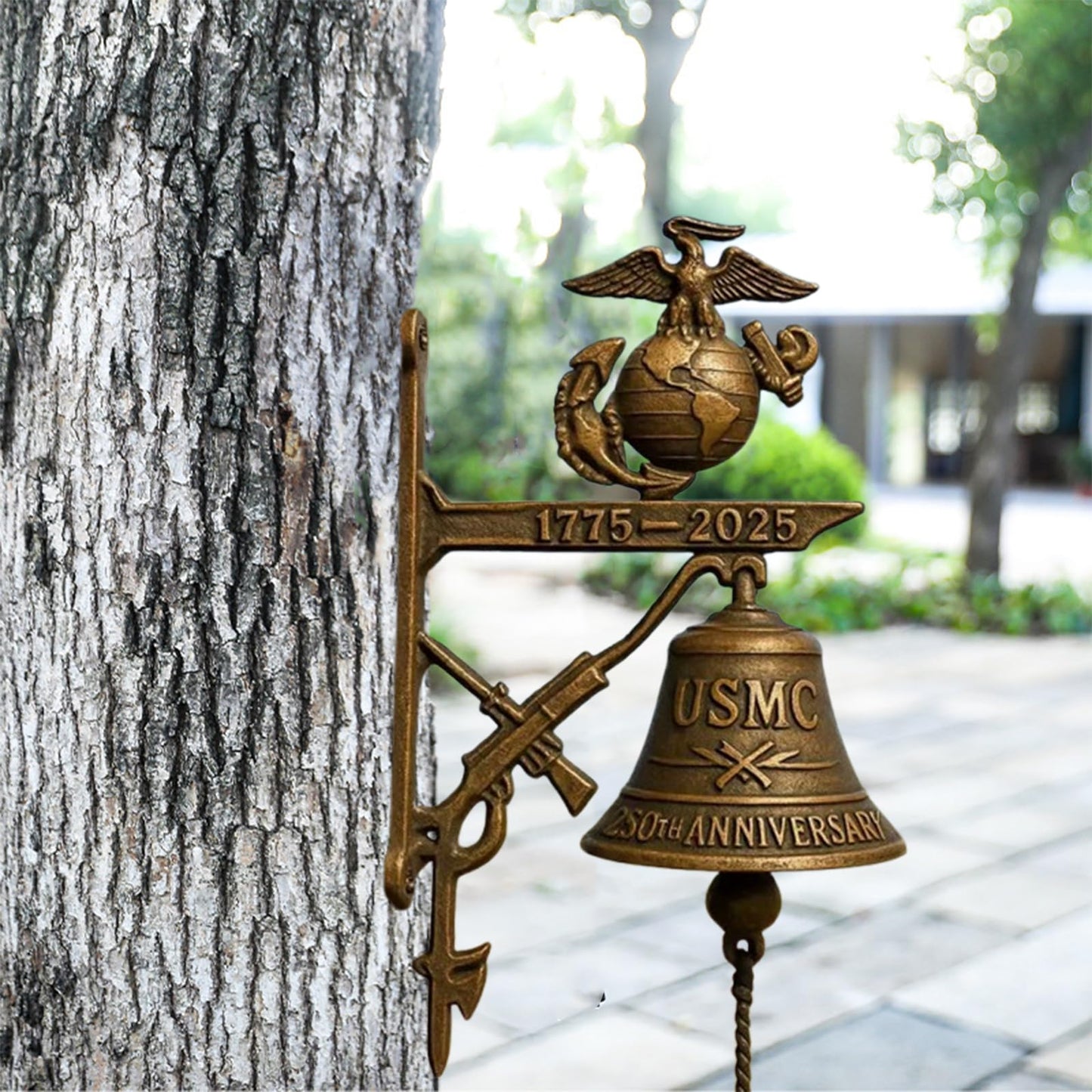 USMC 250th Anniversary Commemorative Doorbell – Patriotic Veteran Gift with Easy Install and Loud Chime for Home