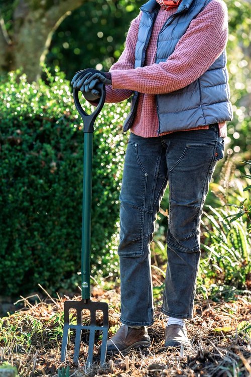 Meadow Creature Steel-Handle Garden Fork, 42 Inch Tall, High-Strength Steel Construction