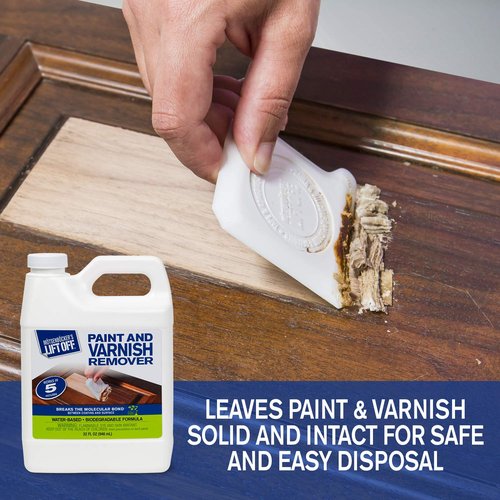 Motsenbocker's Lift Off 41132 32-Ounce Paint and Varnish Remover for Wood Stain, Solvent Paint, Lacquers, Polyurethane Works on Cabinetry, Furniture, Wood and More Water-Based, Pack of 1