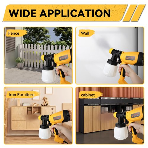 Upgraded Electric Sprayer Paint Gun,High Power HVLP Paint Sprayer with 5 Nozzles & 3 Spray Settings,Flexible Flow Control,Easy-to-Clean Design,Ideal for Furniture,Walls,Fences,Cabinets,Door etc