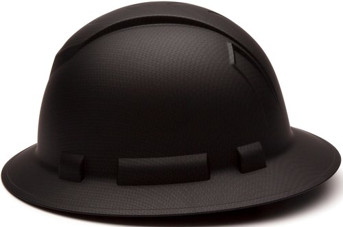 PYRAMEX Ridgeline Full Brim Hard Hat, 4-Point Ratchet Suspension, Matte Black Graphite Pattern