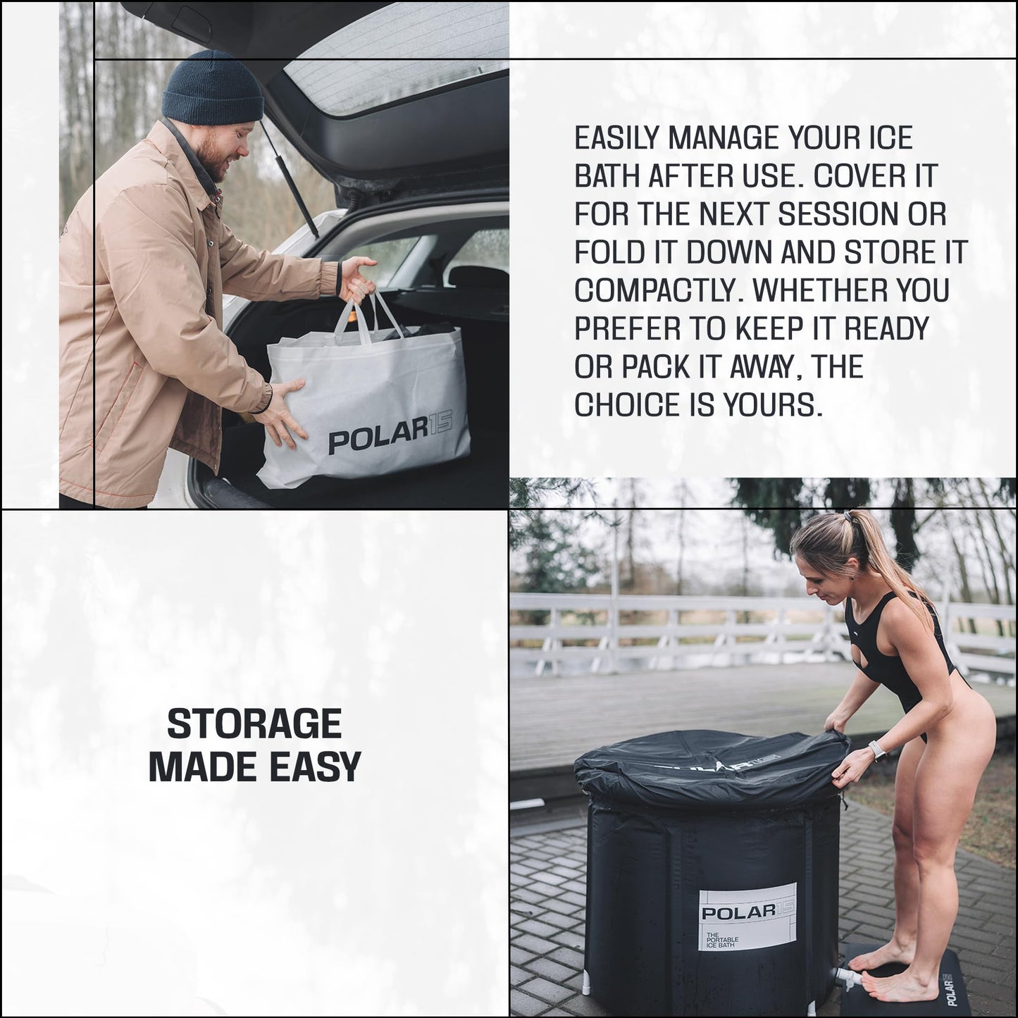 Premium Portable Ice Bath Tub for Athletes – 125-Gallon Cold Plunge Pool with Easy Drainage System – Durable PVC, Foam, and Nylon Layers – Tear-Resistant and Waterproof for Muscle Recovery