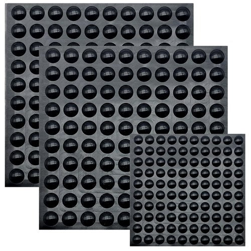 300 Pcs Combo Pack Clear Adhesive Bumper Pads, 3 Sizes Round Self Adhesive Sound Dampening Transparent Rubber Feet Pads for Cabinet Doors Drawers Glass Tops Picture Frames Cutting Boards,Black