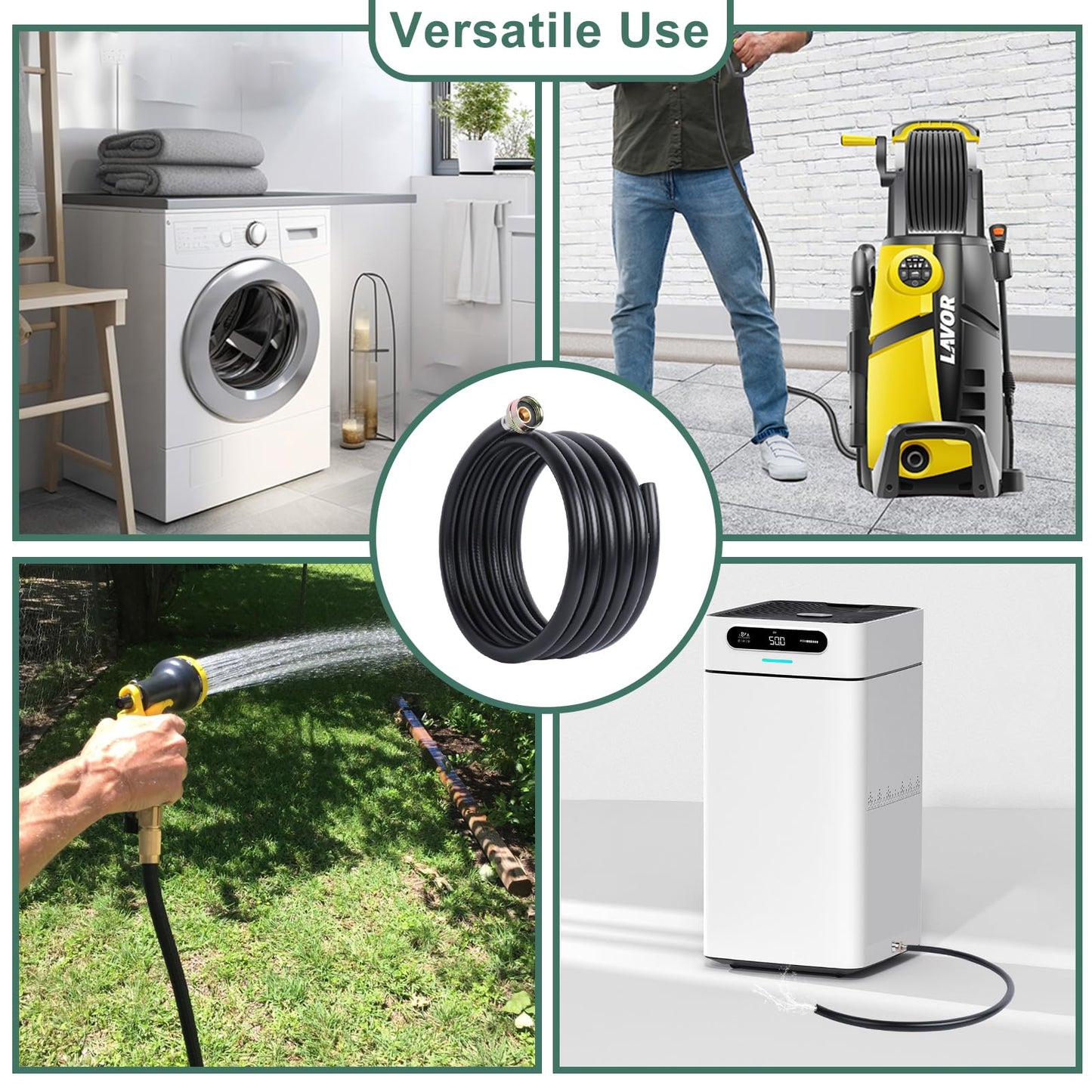 2 M/6.6 FT Dehumidifier Drain Hose 3/4 Inch FHT Connection Brass Thickened Drain Hose, Heavy Duty and Flexible Drainage Hose fits for Most of Dehumidifiers