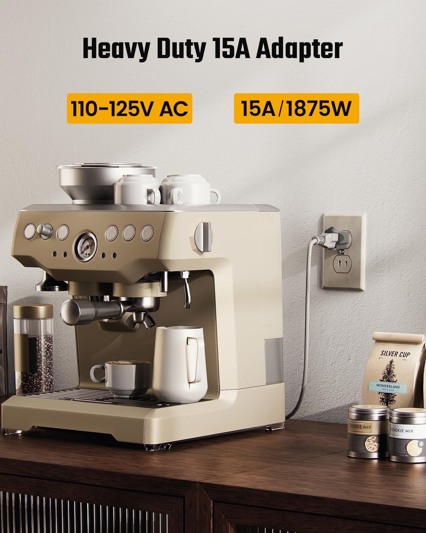 2 Prong to 3 Prong Outlet Adapter, ETL Listed 3-2 Prong Adapter, Fire-Retardant (392℉) PBT Material, Heavy Duty Wall Plug Adapter for Old Homes, Travel to Japan, and Industrial Use, Gray 4-Pack